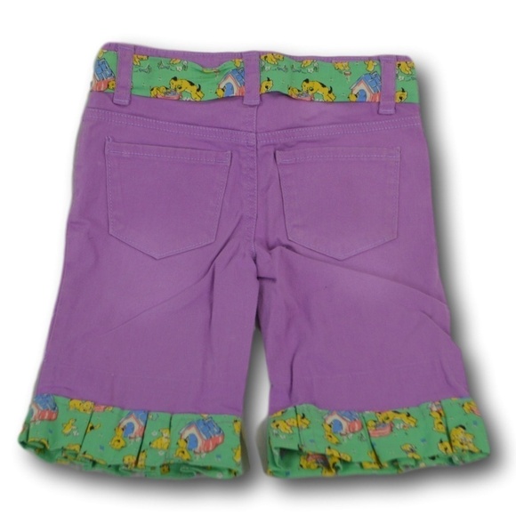 Girly Girls Purple Cut off Jeans + Doggie Accent 7 - Picture 2 of 2